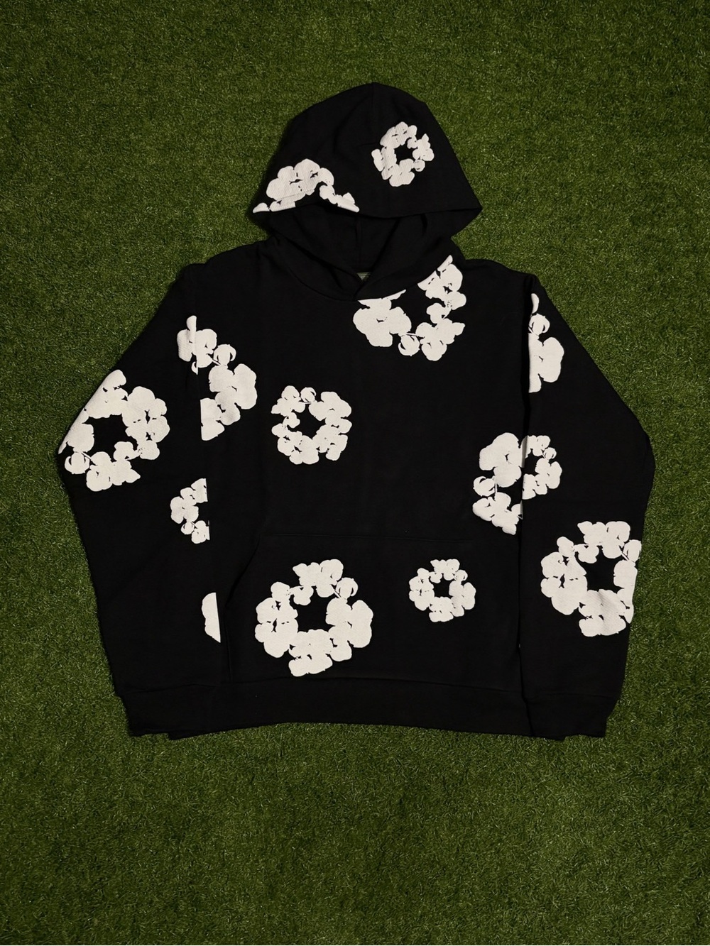 White On Black Denim Tears Hoodie